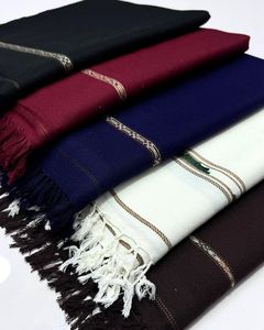 Wool <b>Shawl</b> Long Winter <b>Scarf</b> for Men Adult Durable Lightweight Breathable <b>Traditional</b> Daily Wear Solid Color with Fringe Edge - Product Image 1