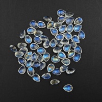 Lot de pierres précieuses en pierre de lune arc-en-ciel blanche naturelle, taille poire facettée, calibrées 68 mm, pour la fabrication de bijoux