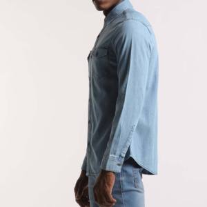 Chemise en jean tendance pour homme à manches longues – Vente en gros par le fabricant – Tissu de qualité supérieure, idéal pour les marques et les commandes en gros - Product Image 6