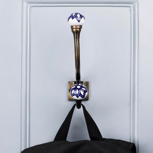 ตะขอแขวนผนังเซรามิกทำมือ ลายเซรามิกสีน้ำเงิน ตะขอแขวนเสื้อคู่ ตกแต่งผนัง รับน้ำหนักได้มาก ขายส่ง - Product Image 4