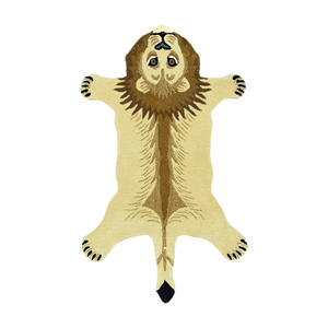 Hand-Tufted Wool Lion Pelt Area Rug Low Pile <b>Safari</b> Jungle Accent Carpet for Kids Bedroom <b>Nursery</b> - Product Image 4