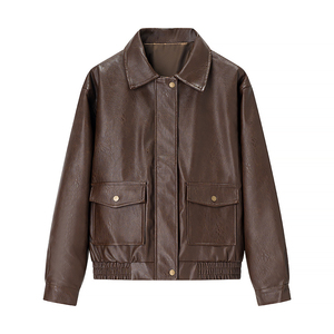 Veste en cuir légère pour homme, imperméable, respirante, col rabattable, veste de moto décontractée pour l'extérieur, vente en gros OEM - Product Image 1