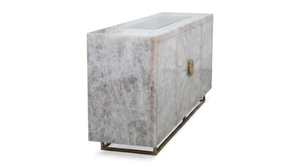 Modern Marble Sideboard With Brass Handle Contemporary Storage <b>Cabinet</b> For Living Room Home Furniture - Product Image 3