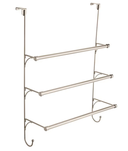OEM/ODM Adjustable Over the Door Triple Towel Holder Rack with Hooks Bathroom Organizer <b>Hanger</b> <b>Space</b> <b>Saving</b> Storage - Product Image 2