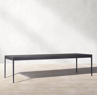 Ensemble de salle à manger extérieur de luxe moderne et durable en alliage d'aluminium pour hôtel, villa, cour, jardin et terrasse - Table et chaises imperméables