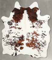 Tapis en cuir de vachette tricolore naturel, marron, noir, blanc, en peau de vache véritable avec poils, tapis en cuir véritable pour décoration de salon, vente en gros OEM
