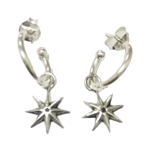 MIDI 925เงินพร้อมห่วงต่างหูรูปดาวแบบห่วงต่างหูออกแบบเครื่องประดับขายส่งโรงงานในประเทศไทย - Product Image 1