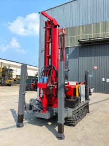 Plataforma de perforación al por mayor de fábrica, 200m, 300m de profundidad, plataforma de perforación de pozos de agua sobre orugas de goma, plataforma de perforación DTH central para construcción - Product Image 2