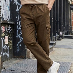Pantalones de Verano para Hombre, de Alta Calidad, Ligeros, Transpirables, de Color Sólido, Estilo Vintage, Nueva Moda, Venta Caliente, Ropa Urbana - Product Image 4