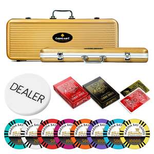 ชิปเซ็ตโป๊กเกอร์ดินเผา40มม. 14กรัมแซนด์คาสิโนพร้อมถาด300/500ชิ้น - Product Image 1