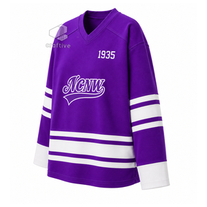 Camiseta de Hockey sobre Hielo de la Hermandad NCNW, Morada y Blanca, de Malla de Poliéster, Absorbente de Humedad, para Deportistas, Ropa Deportiva - Product Image 2