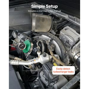 Testeur de fuite Turbo Boost avec capuchon d'extrémité en aluminium 6061 de 4 et 3 pouces, adaptateur de manomètre 0-30 PSI, outil de diagnostic pour vérification de la plage de pression du tuyau d'admission - Product Image 6
