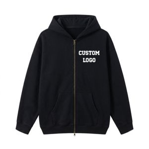 เสื้อฮู้ดซิปแบบหนา ซักย้อมสีเอซิดวินเทจ ทรงปกติ ผ้าฝ้าย 100% รับทำโลโก้แบบ DTG DTF พิมพ์ลาย ปัก  OEM ODM สำหรับฤดูหนาว - Product Image 2