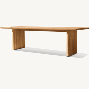 Mesa Rectangular de Madera Maciza de Teca en Oferta, Muebles de Comedor Duraderos de Estilo Moderno para Uso en Interiores/Exteriores - Product Image 1
