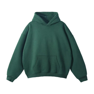 High Quality 300 Grams Heavyweight Pullover Hoody Fleece Hoodie Drop Shoulder No <b>Strings</b> Men 100% Cotton Lined - Product Image 3