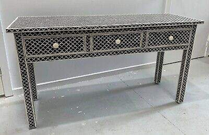 Mesa Consola Moderna de 3 Cajones con Patrón de Peces e Incrustaciones de Hueso, Decoración de Lujo para el Hogar, Hotel, Villa, Almacenamiento para Habitaciones - Product Image 3