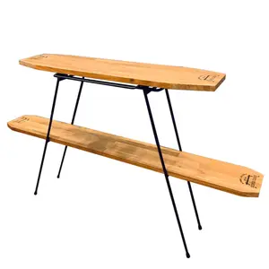 Tavolo da campeggio unico in teak di grado AA in legno naturale espandibile portatile
