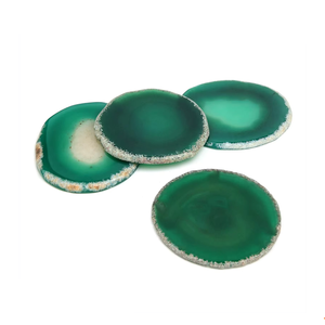 Posavasos de ágata de ónix verde de alta calidad en oferta, posavasos redondos de piedra de cristal para bebidas de mesa con soporte para café para el hogar - Product Image 6