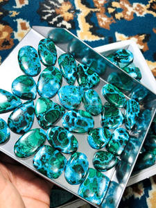 Natural Chrysocolla Malachite Loose Gemstone, High Quality Mixed Green Blue Crystal Cabochon for Jewelry Making - Product Image 2