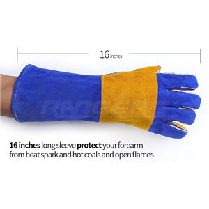 High Quality Leather Welding <b>Gloves</b> Men's Cheap Protective Safety Welding <b>Gloves</b> For Construction - Product Image 2