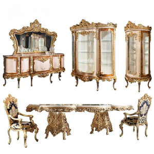 Juego de Comedor Estilo Palacio Real Turco Antiguo, Madera de Caoba Sólida Tallada a Mano, Muebles de Hotel de Lujo Cómodos - Product Image 6