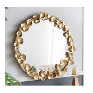 High Quality Modern Metal Wall <b>Mirror</b> Handmade Decorative Leaves Frame PC Material Wholesale Price for Makeup Use - Product Image 4
