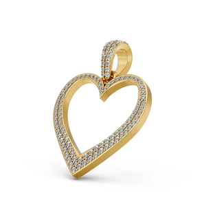 Colgante de Corazón Abierto de Oro de 14 Quilates con Diamante Cultivado en Laboratorio, Certificado IGI, 0.32 CT, Chapado en Rodio, Corte Brillante, Amuleto Romántico para Mujer, para Boda - Product Image 6