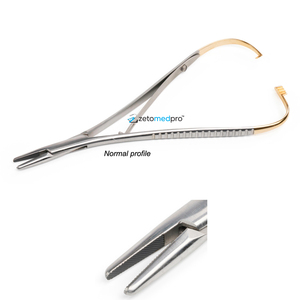 Mathieu Needle Holder – TC Gold, Plier Style with Lock, Leaf Spring, Ratchet – 14cm 17cm 20cm – SS / Tungsten Carbide - Product Image 2