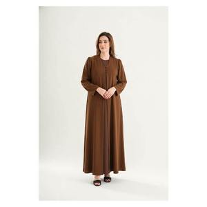Abaya Coréenne Designer Nida pour Femme, Robe Musulmane Premium avec Détails Boutonnés, Vêtement Islamique Modeste, Vente en Gros, Tenue Modeste Longue - Product Image 3