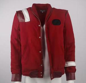 Men's <b>Red</b> Bomber <b>Jacket</b> Denim Windproof <b>Hooded</b> Zipper Closure Slim Casual Autumn Wear Regular Fit Solid Color - Product Image 2