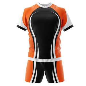 <b>Men's</b> Orange <b>Black</b> White Sublimated Soccer Jersey Crew Neck Short Sleeve Moisture Wicking Athletic Fit All Seasons - Product Image 2