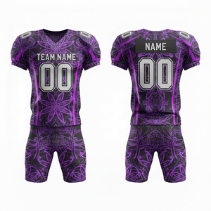 Uniforme de football américain personnalisé pour hommes adultes, vêtements de sport d'équipe personnalisés, 100% polyester, manches courtes, grande taille - Product Image 6