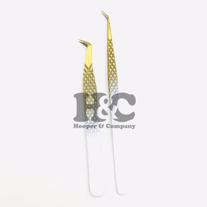 Lash Tweezers Stainless Steel Anti-Slip Gold Ombre Tweezers Gold <b>Eyelash</b> <b>Extension</b> Tweezer Volume Bottom <b>Mink</b> Sustainable Ombre - Product Image 2