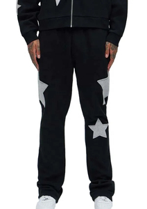 Conjunto de chándal de dos piezas de felpa 100% algodón con apliques bordados, cremallera, estilo acampanado, streetwear, oversize y lavado ácido. - Product Image 5