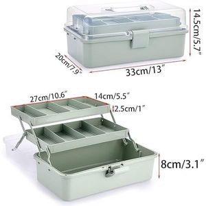 Organizzatore Portatile per Artigianato con Divisori Regolabili, Sistema di Archiviazione a 3 Livelli in Plastica con Maniglia - Product Image 2