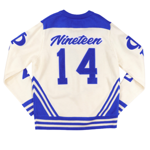 Pull en laine à col en V Phi Beta Sigma, ivoire et bleu roi, avec lettres grecques, tricot de qualité supérieure, vêtement de fraternité, coupe classique - Product Image 2