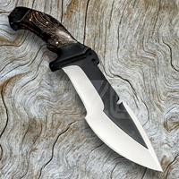 Couteau de survie de style Rambo en acier D2 fait main de 12 pouces, lame fixe pour la chasse et le camping, étui en cuir, OEM, garantie de 3 ans