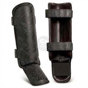 Clean White Leather/Pu Triple Layer Boxing <b>Shin</b> <b>Guards</b> Professional Elite Muay Thai <b>MMA</b> Sparring Pads Lightweight Breathable Leg - Product Image 5