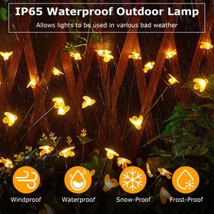 Paquete de 4 Lámparas Solares con Forma de Abeja, 2 Modos de Iluminación, Lámpara Decorativa Realista con Forma de Luciérnaga para Exteriores, Resistente al Agua IP65 - Product Image 4