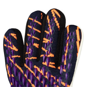 Guante de Portero Personalizado de Color Naranja y Morado con Malla Completa en los Dedos, Elástico y de Corte Negativo - Product Image 6
