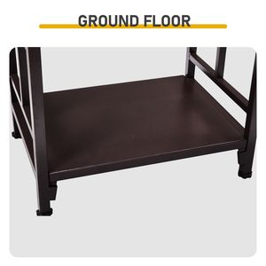 Porta Legna a Doppio Strato in Metallo Marrone con Motivo Animale e Attrezzi, Supporto per Legna in Acciaio - Product Image 5