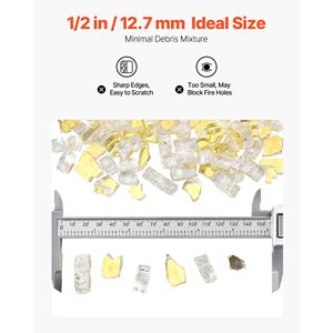 Vetro per Braciere ad Alta Temperatura 10 Libbre 1/2 Pollice Riflettente Senza Fumo 4,5 KG Accessori per Caminetti - Product Image 5