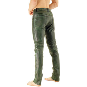 Pantalones de Cuero para Hombre, Corte Regular, Ligeros, de Lona, Cintura Media, Duraderos y Cómodos para Uso Casual y Conjuntos Diarios - Product Image 4