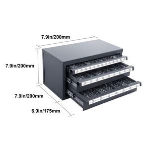 Armadietto Dispenser per Punte da Trapano in Acciaio a Tre Cassetti, da 1/16'' a 1/2'', Organizzatore Personalizzabile, Supporto OBM e OEM - Product Image 5
