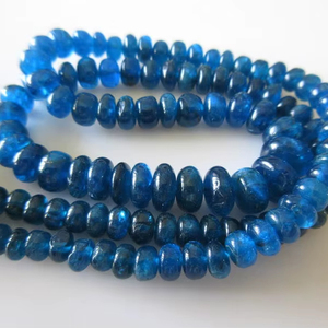 Cuentas Redondas Lisas de Apatita Azul Neón, Hilo de Apatita para Hacer Joyas y Manualidades - Product Image 1