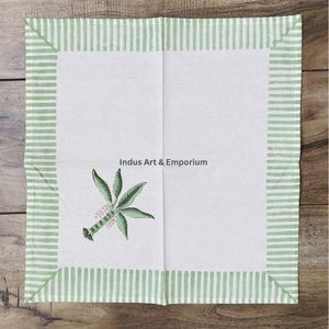 Classic Handmade Cotton Place Mat with Palm Tree Print Geometric Border Machine Washable for Home Use - Product Image 2