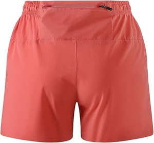 Shorts de sport décontractés pour garçons, en polyester 100% tissé, couleur corail uni, séchage rapide, anti-UV, taille mi-haute élastique, avec poches - Product Image 2