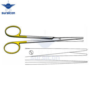 Tijeras Quirúrgicas Rectas y Delgadas de Carburo de Tungsteno TC Dorado, de Acero Inoxidable, 16 cm (6-1/4 Pulgadas), Modelo Fino - Product Image 3