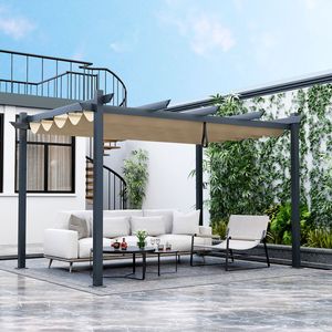 Pergola Retrattile in Alluminio per Esterni con Tettoia 10 X 13 Piedi - Product Image 3