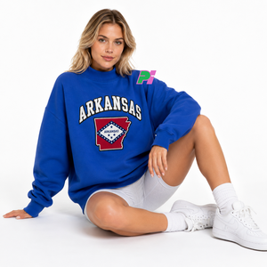 Sudadera Oversize de Cuello Alto para Mujer con Bordado del Mapa del Estado de Arkansas, Sudadera de Forro Polar para Otoño - Product Image 5